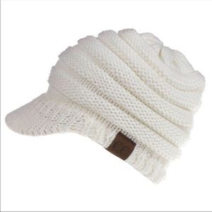 C.C beanie ponytail visor winter hat